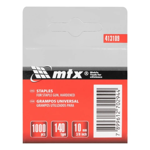 Grampos Para Grampeadores Tipo 140 Aço Temperado 10 mm 1000 Peças Mtx