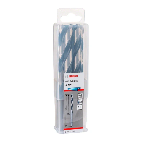 Broca Metal Bosch Aço Rápido Hss-Pointteq 1/2'' 5 Peças