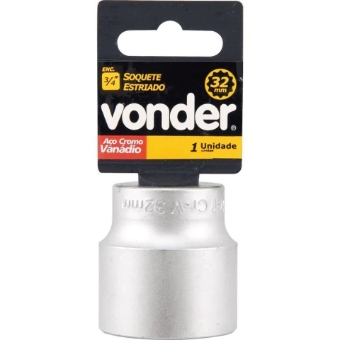 Soquete estriado enc 3/4" 30mm curto vanád. Vonder
