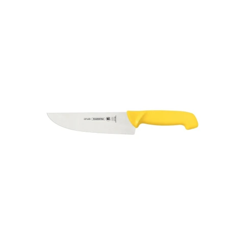 Faca Açougueiro Tramontina Profissional Master 8 Polegadas Aço Inox Cabo Amarelo 56 HRc