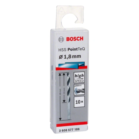 Broca Metal Bosch Aço Rápido Hss-Pointteq 1,8mm 10 Peças
