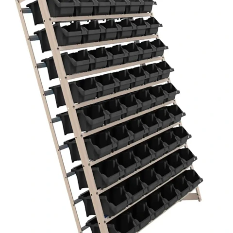 Estante Gaveteiro N5 150x99x27Cm 54 Gavetas Worker Preta