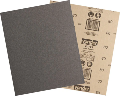 Lixa folha d'agua g220 225x275mm vdt-23 c/ 50 peças Vonder