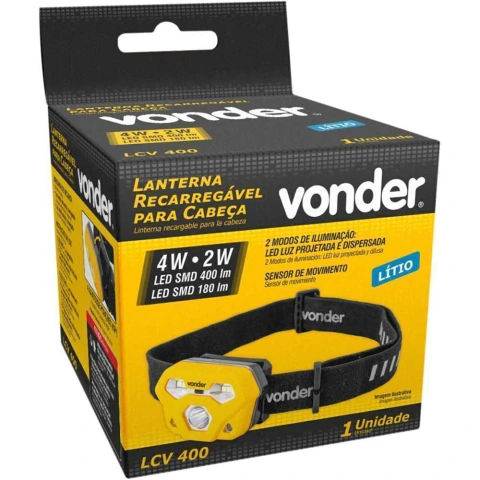 Lanterna Recarregável Para Cabeça LCV400 Vonder