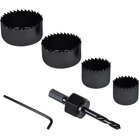 Kit Serras Copo Com Broca Piloto 5 Peças 32mm 38mm 51mm 54mm Aço Carbono Worker