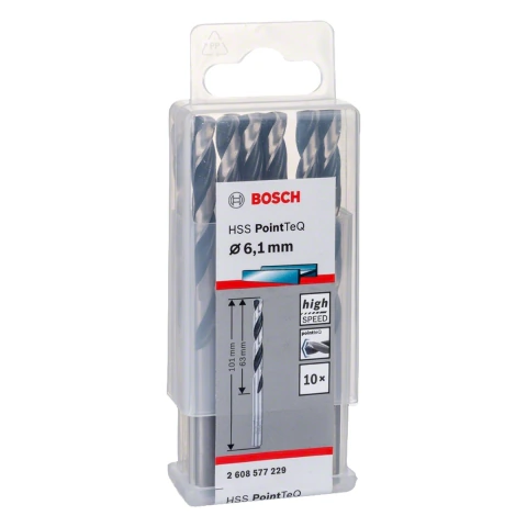 Broca Metal Bosch Aço Rápido Hss-Pointteq 6,1mm 10 Peças