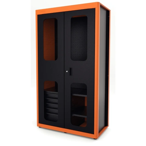 Armario Para Ferramentas 2 Portas 400 Kg 5 Gavetas Visores Acrílico Tramontina PRO