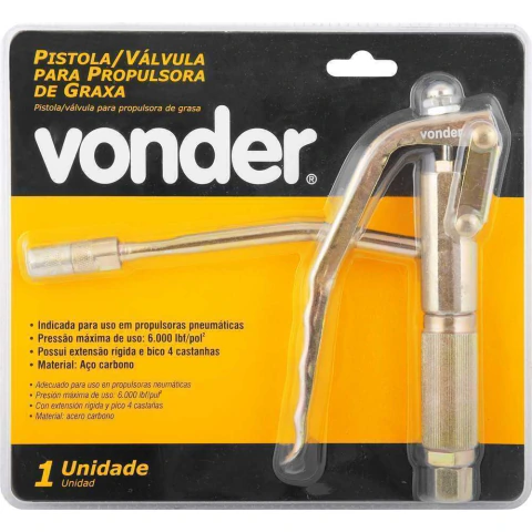 Pistola Graxa PPV0100 7500 Lbf/pol Rígido Aço Carbono Vonder