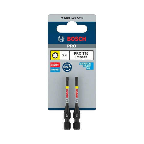 Jogo De Bits Bosch Pro Torx Impact T15 55mm 2Un