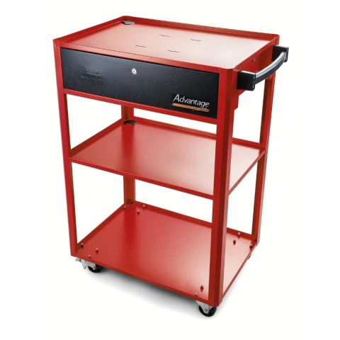 Rack Móvel Aberto Computador 200 Kg Estático 150 Kg Dinâmico 1,2 mm Vermelho Tramontina PRO