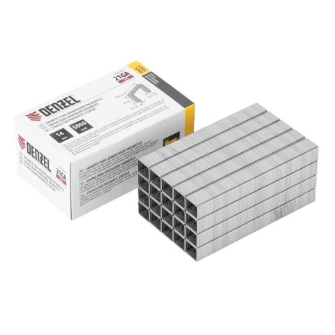 Grampos Para Grampeador Pneumático 14mm 5000 Peças Denzel