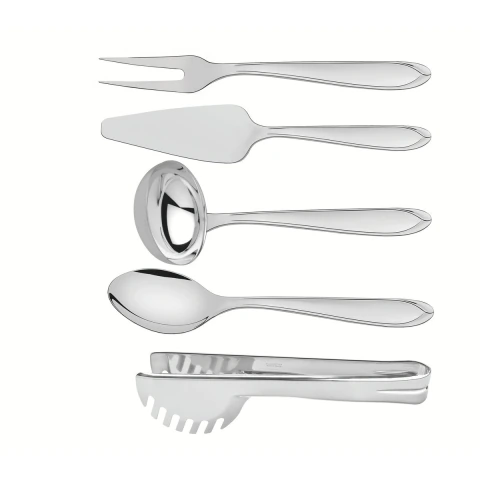 Jogo De Utensílios Tramontina Utility 5 Peças Aço Inox Acabamento Brilho