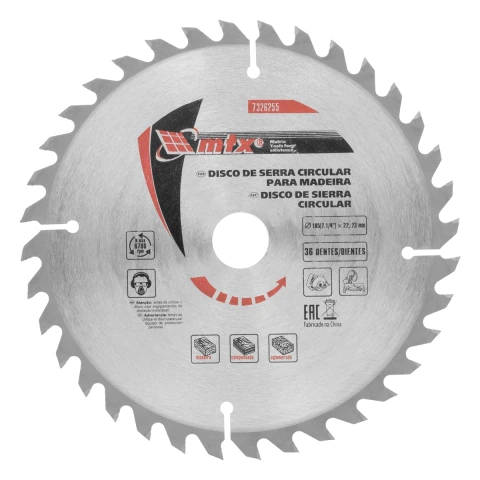 Disco Serra Circular 36 Dentes 185mm (7,1/4'') 22,23mm Mtx
