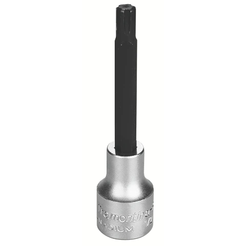 Soquete Ribe Longo 8mm 1/2 Encaixe Aço Cromo Vanádio Cromado Tramontina PRO