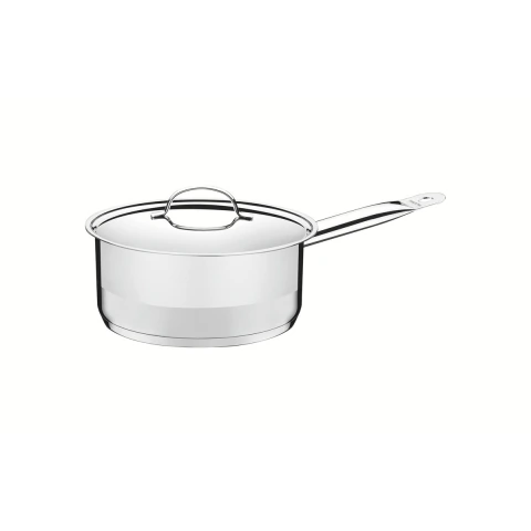 Panela Tramontina Professional Aço Inox 16 Cm 1,4 L Fundo Triplo Com Tampa E Compatível Indução