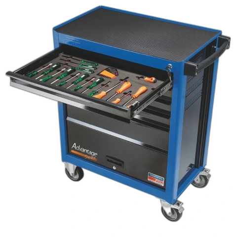 Carro para Ferramentas 5 Gavetas 1 Porta 400 Kg Estática 300 Kg Dinâmica Tramontina PRO
