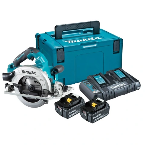 Serra Circular 185Mm Sem Fio 36V Com AWS 2 Baterias Carregador Disco Maleta DHS783PT2J 220V Makita