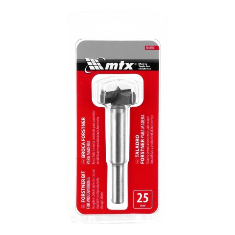 Broca Forstner 25mm Haste Cilíndrica Metal Resistente MTX