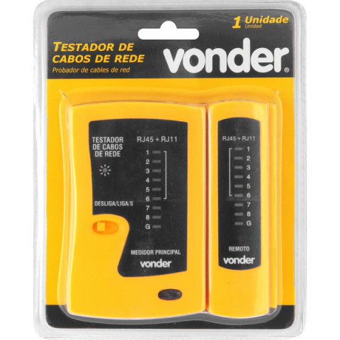 Testador Cabo de Rede Rj11/Rj12/Rj45 Vonder