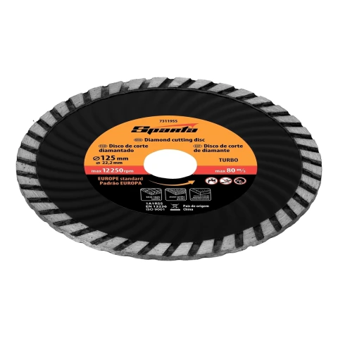 Disco de Corte Turbo Diamantado 125 x 22,2mm 6mm Sparta