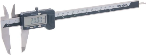 Paquímetro digital 200mm 0,01mm aço inox pd-200 Vonder