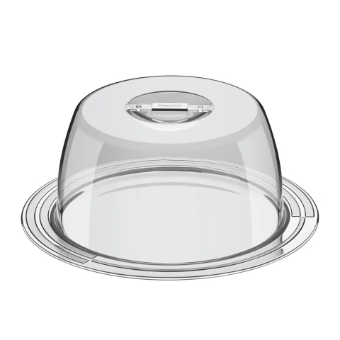 Porta-Queijo Tramontina Ciclo Em Aço Inox 25 Cm Com Tampa Transparente