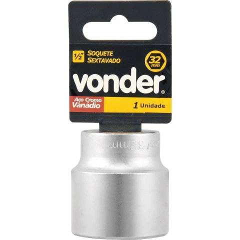 Soquete sextavado enc 1/2" 23mm curto vanád. Vonder