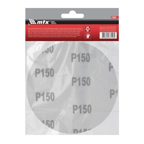 Disco De Lixa Com Velcro 125 Mm Grão 150 10 Peças Mtx Abrasivo Para Madeira E Metal