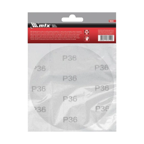 Disco De Lixa Com Velcro Grão 36 125 Mm 10 Peças Mtx Para Desbaste E Madeira