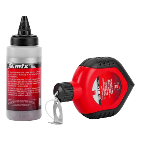 Carretel De Linha Com Giz Para Drywall 30m 115g Vermelho Mtx