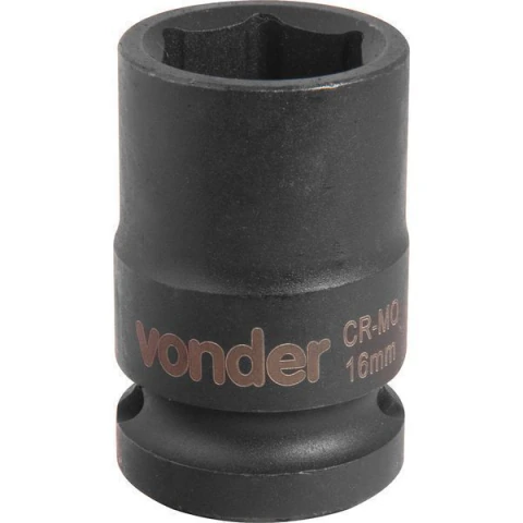 Soquete Sextavado de Impacto enc 1/2" 16mm Aço Cromo Vonder