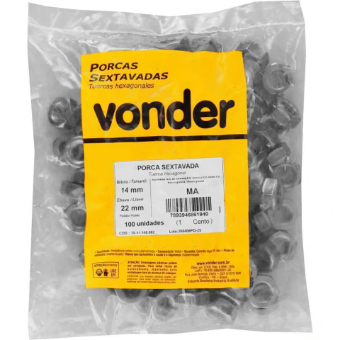 Porca Sextavado 14,00Mm Ma 8.8 Din 934 Nove54 Aço Carbono
