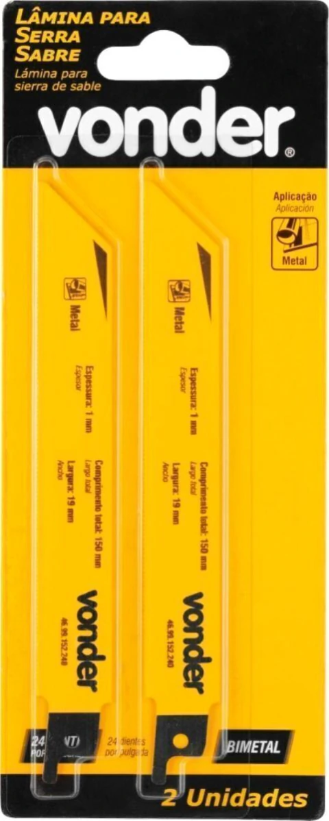 Lâminas Metal Para Serra Sabre 24D 150mm ISSV 1822 ISSV 1835 SSV 1050 Durável Vonder