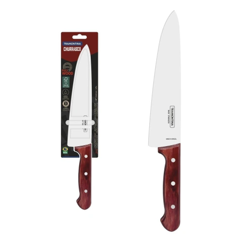 Faca Para Carne Tramontina Polywood Vermelho 10 Polegadas Aço Inox Churrasco