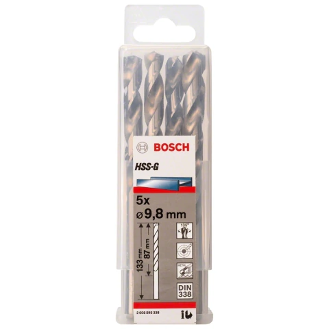 Broca Para Metal Bosch Aço Rápido Hss-G 9,8mm 5 Peças