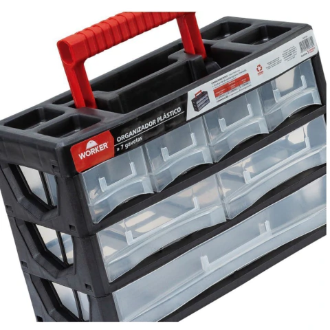 Organizador Plástico 315X140X210mm 7 Gavetas Worker Multiuso