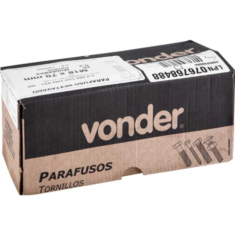 Parafuso Sextavado 18 x 70 mm RP DIN 931 20 Unidades Vonder