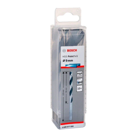 Broca Metal Bosch Aço Rápido Hss-Pointteq 9,0mm 10 Peças