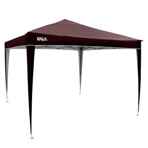 Gazebo Dobrável Marrom 3x3m Alumínio 14kg Impermeável Com Acessórios Kala