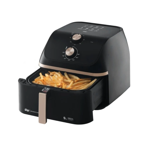 Air Fryer Mega 9L Fritadeira Sem Óleo WAP 127V 1900W Capacidade 9 Litros Preto e Cinza Antiaderente