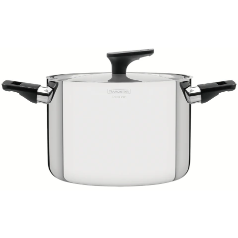 Caldeirão Tramontina Grano Baquelite Aço Inox Fundo Triplo 24 cm 7,7 L Indução Antiaderente