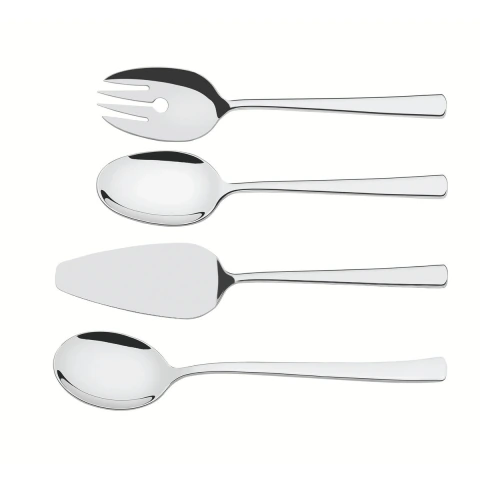 Jogo De Utensílios Tramontina Berlin 4 Peças Aço Inox Alto Brilho Para Cozinha Mesa