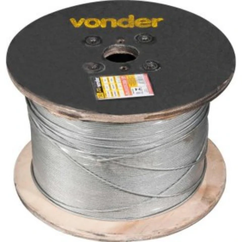 Cabo de Aço Galvanizado AA 6,0mm 18X7 com 1000m Vonder