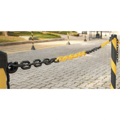 Corrente pvc elo 6x20x25mm amarela/preta com 10mts Vonder