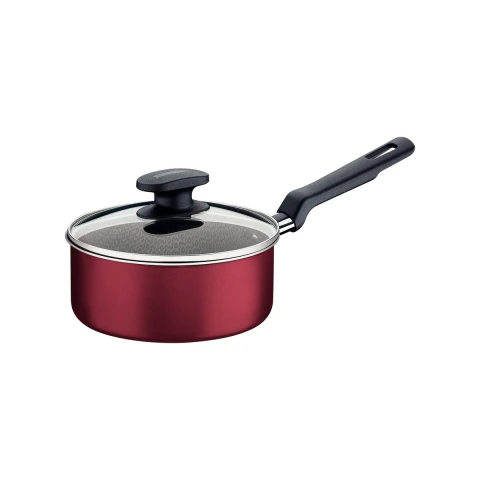 Panela Tramontina Loreto 1,4 L 16 cm Alumínio Antiaderente Starflon Max Vermelha Tampa de Vidro