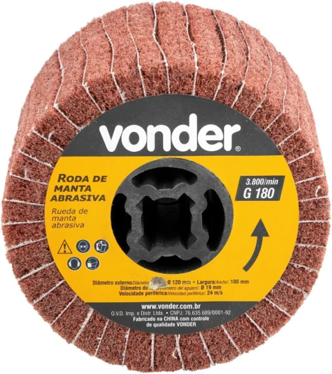 Roda Manta E Lixa Politriz PEV1380 G.180 120mm 100mm Vonder