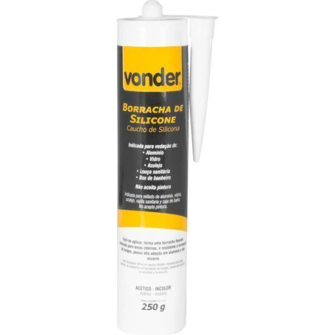 Borracha Silicone Acético Incolor 250G - Vonder
