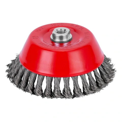Escova Tipo Copo Aço Carbono Torcida M14 150mm 0.5mm MTX 4500rpm