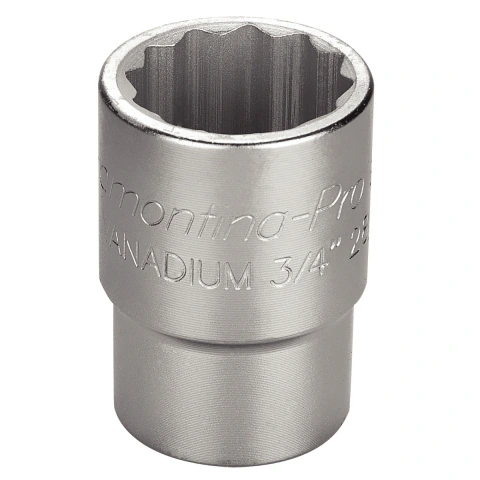 Soquete Estriado 29mm 3/4'' DIN 3124 Cromado Aço Cromo Vanádio Ajuste Profissional Tramontina PRO