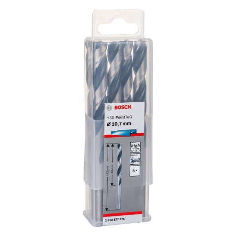 Broca Metal Bosch Aço Rápido Hss-Pointteq 10,7mm 5 Peças